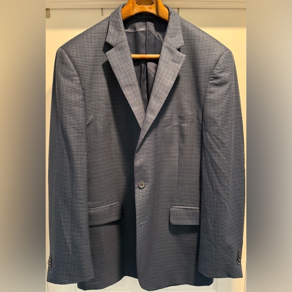 EUC ⚡️ Peter Millar 46T Blue Micro-Check Wool Sport Coat | Canada